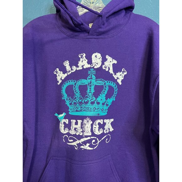 Alaska Chick Purple Hoodie Medium - Picture 2 of 5